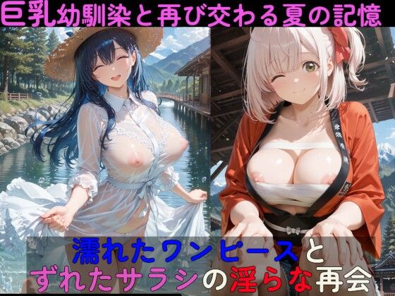巨乳幼馴染と再び交わる夏の記憶  濡れたワンピースとずれたサラシの淫らな再会  エロ画像758336